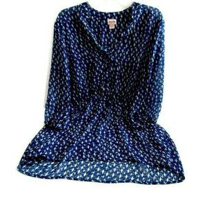 Mossimo Top XXL Sheer Tunic Waist Tie Summer 3/4